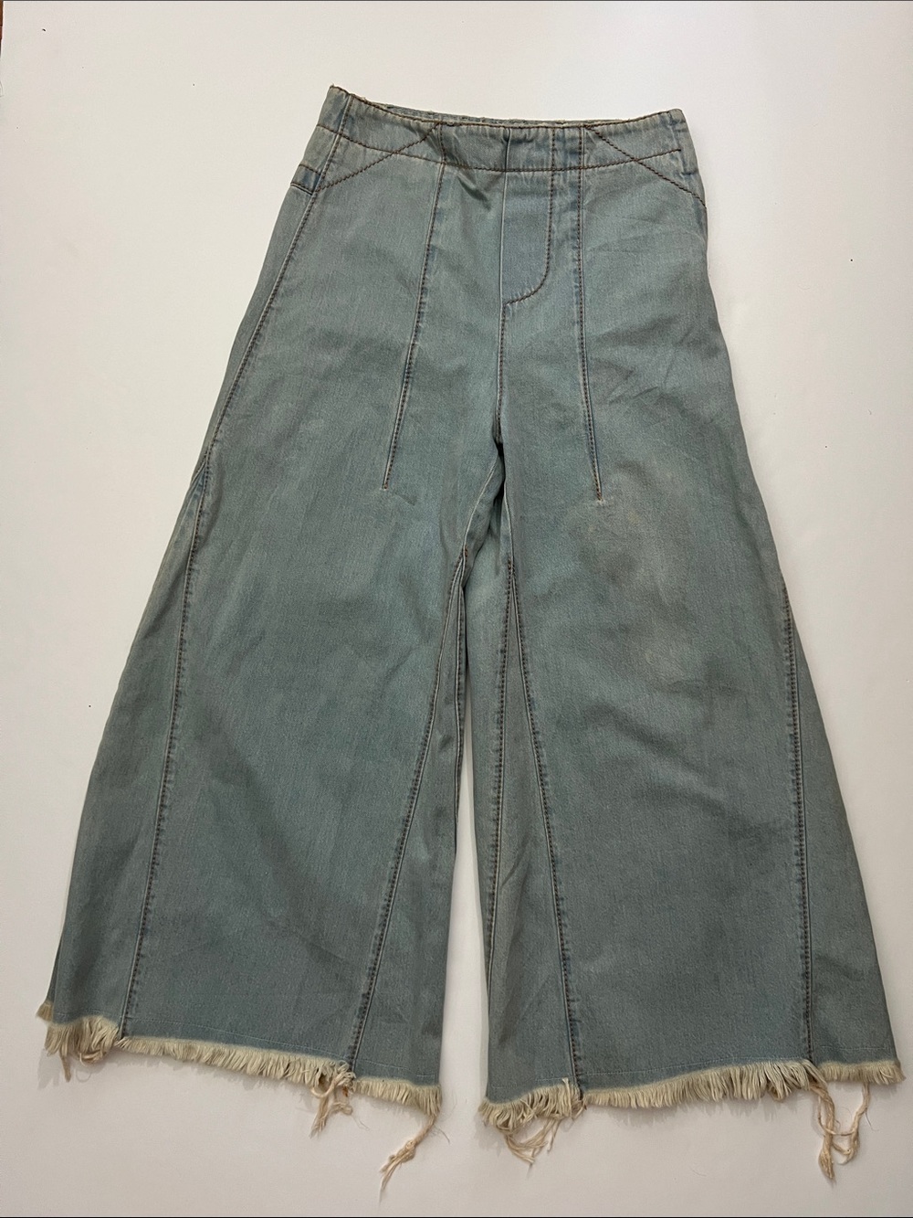 As-Is Chloe Wide Leg Frayed Jeans